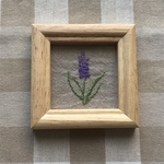 ラベンダーの刺繍ミニ額