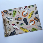 25×30 電車柄 ベージュ　ランチョンマット男の子　ランチマット園児用25×30 ☆入園入学☆