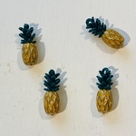 エナメル　パイナップル　チャーム　🍍　8mm×23mm 4個
