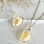コロンと薔薇set(Necklace＆Ring):イエロー