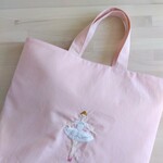 [kurusaku86さまオーダー] シンデレラ2幕を踊るバレリーナの刺繍トートバッグ