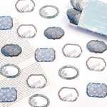 コラージュ ラベル シール 120枚set《baby blue》 [F361]