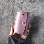 《パープル》コンパクトレザーミニ財布/ウサギシルエット
