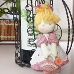 ストラップ付ミニドール（花かご）