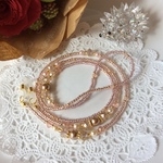 swarovskiパール～グラスコード（2色使いの桜色）
