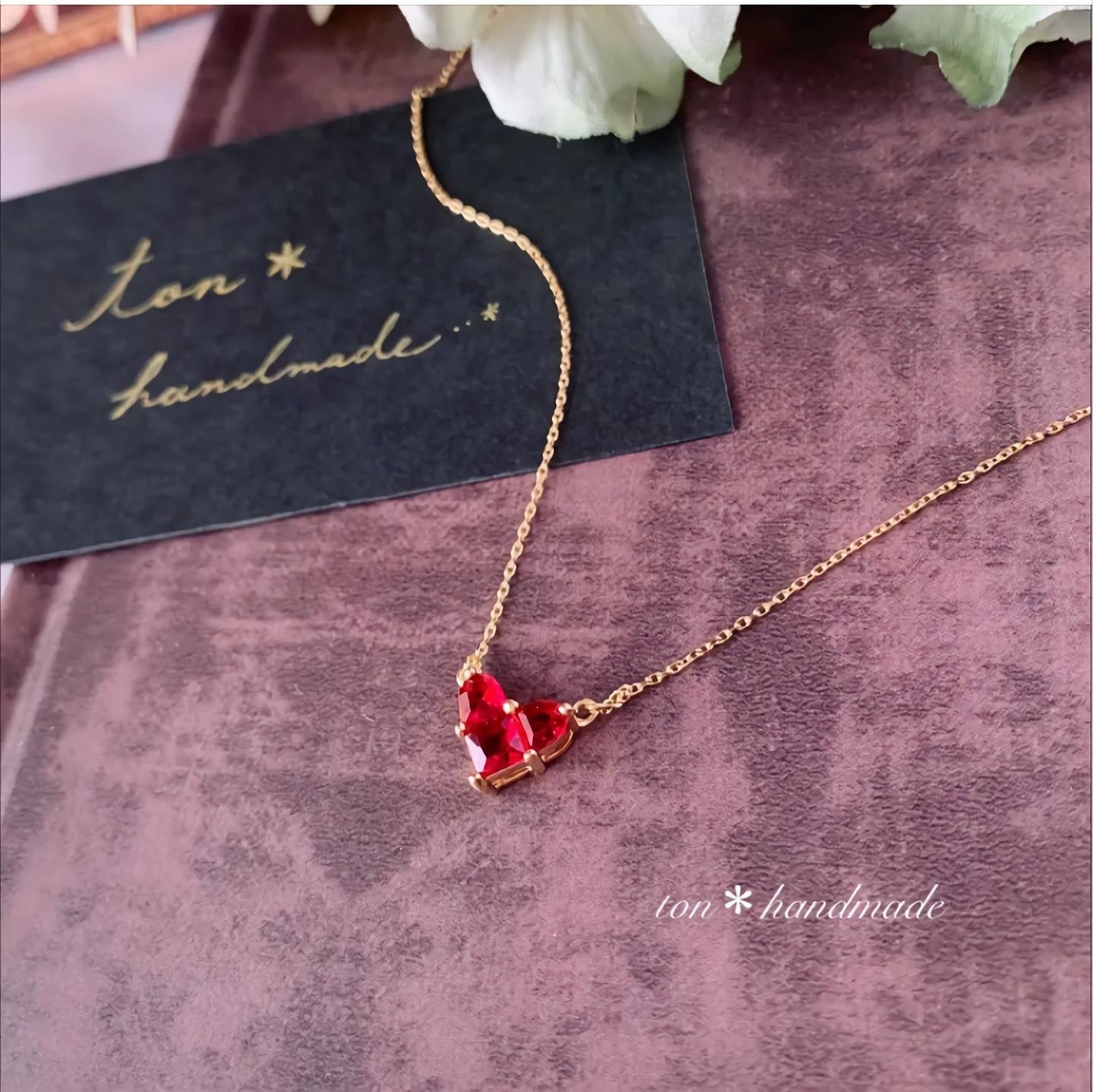 再販×10】ミステリアス＊ハートネックレス 14kgfチェーン変更可能