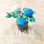 ☆送料無料☆ずっと一緒だよ/青×白　紫陽花
