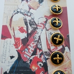 ブラック×ゴールド♙button30㎜×6個♙