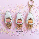 ソフトクリームブローチ☆名入り☆お友達シリーズ　マグネットにも
