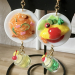 ミニチュア 昭和レトロ喫茶店　ナポリタンとオムライス・ドリンク付　ピアス
