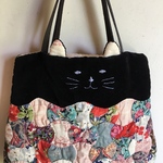 黒猫ちゃんパッチワークキルトバッグ