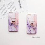 パープルミックス 大理石 ✦ iphone13 13Po 12 12Pro 11 7/8/SE2 ✿ バンカーリング 付き♥ マーブル TPU ソフトケース