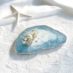 アゲートスライス風プレート【マリンブルー🐚】B品につきお値下げ