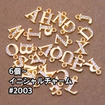 【6個〜】ビジュー付き　イニシャルチャーム✴︎イニシャル　ゴールド　ネックレス　アルファベット