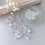 30pcs ＊ ドロップ ガラス ロングビーズ （クリア）（0127-a）