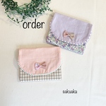 order 大人可愛い女の子のサーモンピンク×ウィンドウチェックのシンプル移動ポケット
