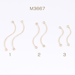 M3667-3  12個  コネクターチャーム スティック S型 2カン付き ゴールド  3X（4ヶ）