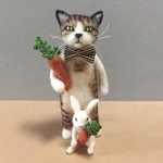 no.94 ニンジン食べる？　ウサギさんと猫さんと