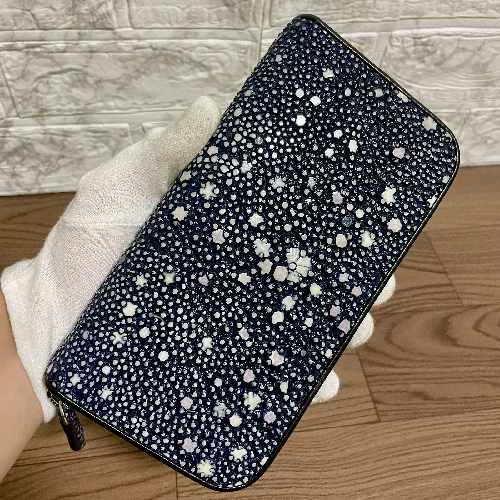 超希少】スタースティングレイ 海の宝石 スターガネーシャ エイ皮 長 ...
