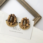 【再販】almond chocolate  ビーズ刺繍ピアス/イヤリング