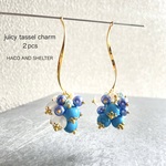 2pcs★charm・ juicy turquoise（ビジュータッセル）