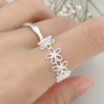 大人気❣️レースの花の指輪シルバー925 オープンリング