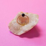 送料無料♪オニキス 天然石 一粒 ピンキーリング