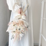 ナチュラルブーケＭ　101 テールリードパウダーピンク　ブーケ　ウェディング　結婚式　パーティー　二次会　前撮り　プリザーブドフラワー　ドライフラワー
