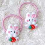 2個1セット❤︎ いちご うさぎちゃん ヘアゴム  ヘアアクセサリー ゴム