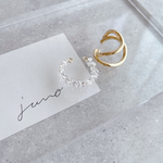 イヤーカフ　14kgf w ring&clear beads earcuff 