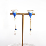 七宝焼 クリームソーダ▽ピアス ～Soda blue ～
