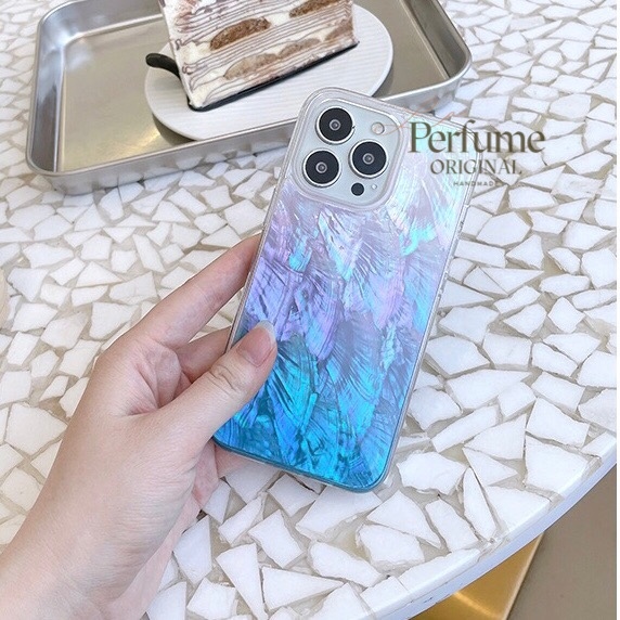 キラキラ天然シェル✨パープルブルー系 ナチュラルグラデーション