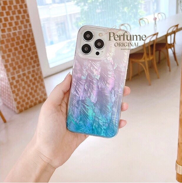 キラキラ天然シェル✨パープルブルー系 ナチュラルグラデーション