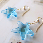 14KGF Aquamarine Swarovski pieces アクアマリンピアスorイヤリング