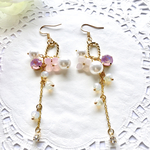紫外線で色が変わる♡紫陽花とクリスタルのピアス