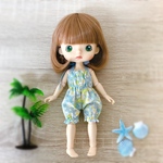  [モンストドール]オールインワン／花柄水色