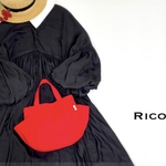 SIOCO・ Ricoシリーズ 11号帆布 トートバッグ Mサイズ・レッド・赤　差し色　ラウンドバッグ　サイドポケット