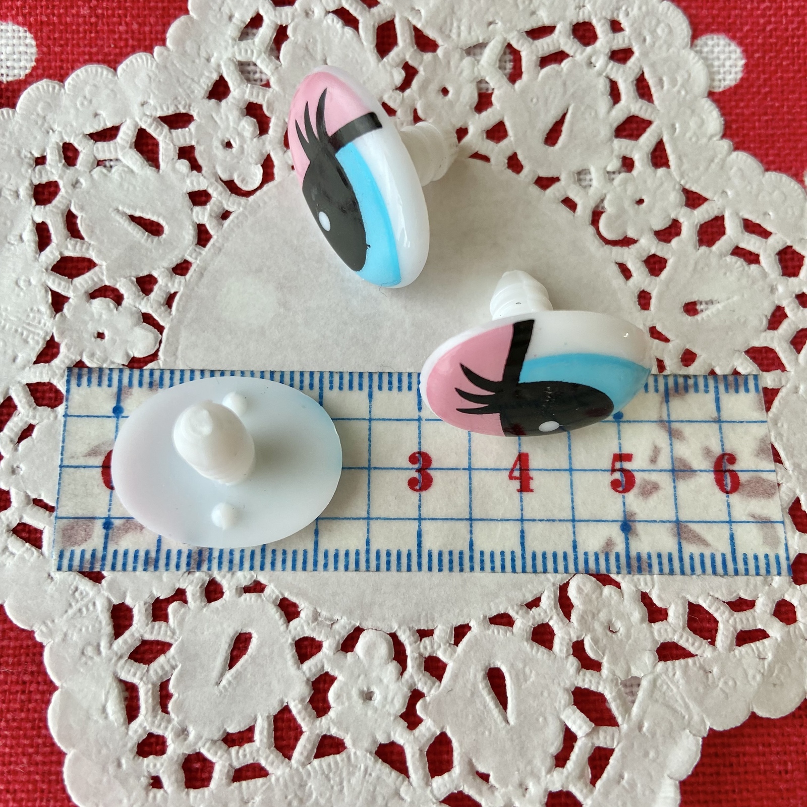 レトロポップ☆コミックアイ☆ぬいぐるみのお目々パーツ☆ピンク