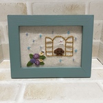 【送料無料】刺繍　フレーム　インテリア　トイプードル　梅雨