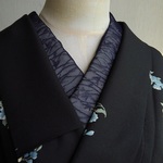 春から夏へ★紋紗？半襟★紺・露芝★紗羽織リメイク