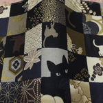 ブックカバー*文庫*和柄*黒猫シルエット(黒)🐈