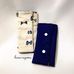 抱っこ紐よだれカバー◆生成りのミナペルホネン風×ネイビー