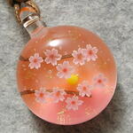 夕暮れの桜 とんぼ玉 ガラス ネックレス No2120