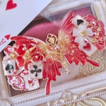 ハートの女王の庭と蝶バレッタ（hair ornaments of butterfly and flower〜garden of Queen〜）