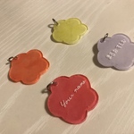 お花🌸のキーホルダー　迷子札　【文字入れ】