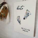 【Y様　特注オーダー品】手刺繍　足形　パネル　