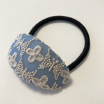 ミナペルホネン　ヘアゴム　handmade beads garden 水色
