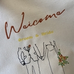 刺繍フラッグ　ウェディングフラッグ　ウエディングフラッグ　フラッグボーイ　ウェルカムスペース　ウェルカムフラッグ