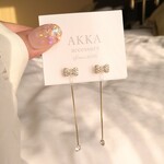 14kgp◆リボンのシンプルチェーンイヤリング         樹脂イヤリング樹脂ピアス金属アレルギーノンホールピアスフープイヤリングフープピアス