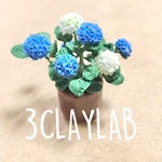 ☆送料無料☆ずっと一緒だよ/青×白　紫陽花